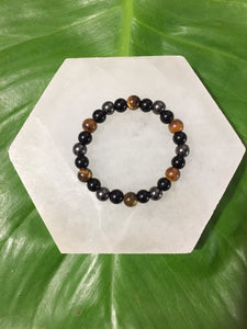 Tiger Eye, Obsidian & Hematite Magnetic Healing Bracelet