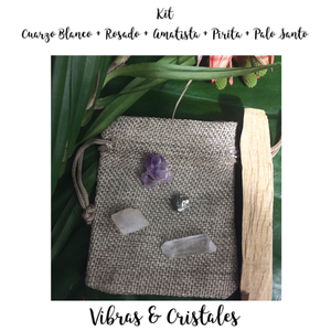 Kit / 4 Small Escential Crystals  + Palo Santo