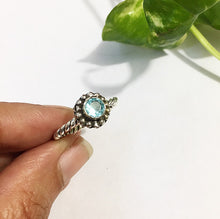 Cargar imagen en el visor de la galería, Blue Topaz Flower Spiral Silver 925 Ring
