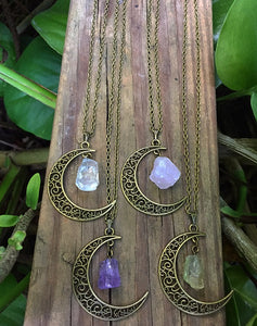 Crescent Moon Quartz Necklace