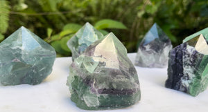 Semi Polished Fluorite Points