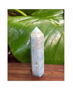 Blue Caribbean Calcite Obelisk Tower Points