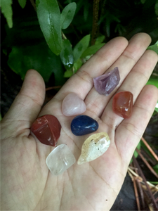 Chakra Set / 7 Small Crystals + Jade Bowl