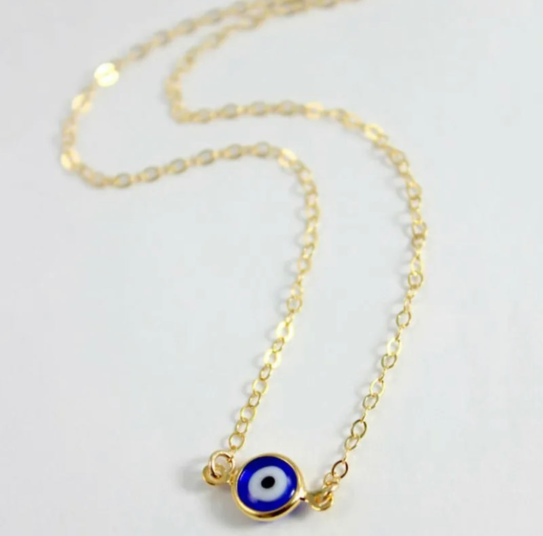 Turkish Evil Eye Golden Necklace